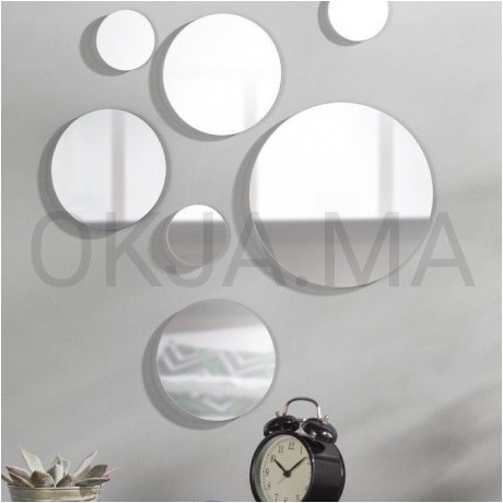 7 Miroir cercle en argenté