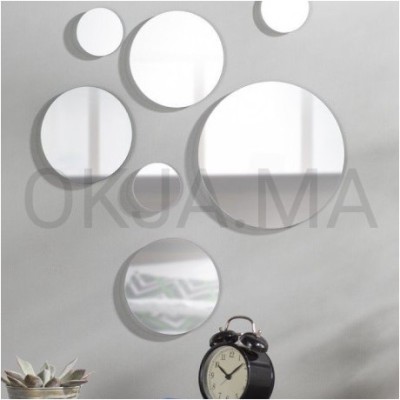 7 Miroir cercle en argenté