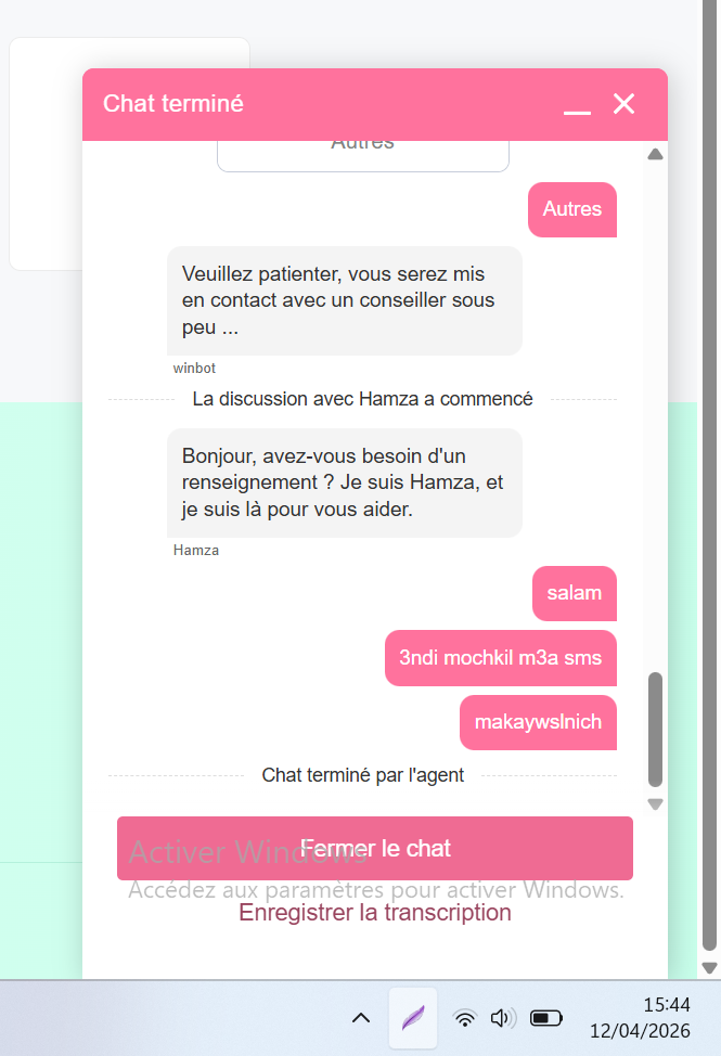 Win.ma - Voici un exemple de service client de la société WIN