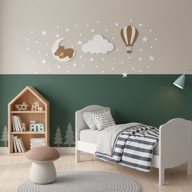 ديكور عصري الغرفة الأطفال– الدب النائم على الهلال