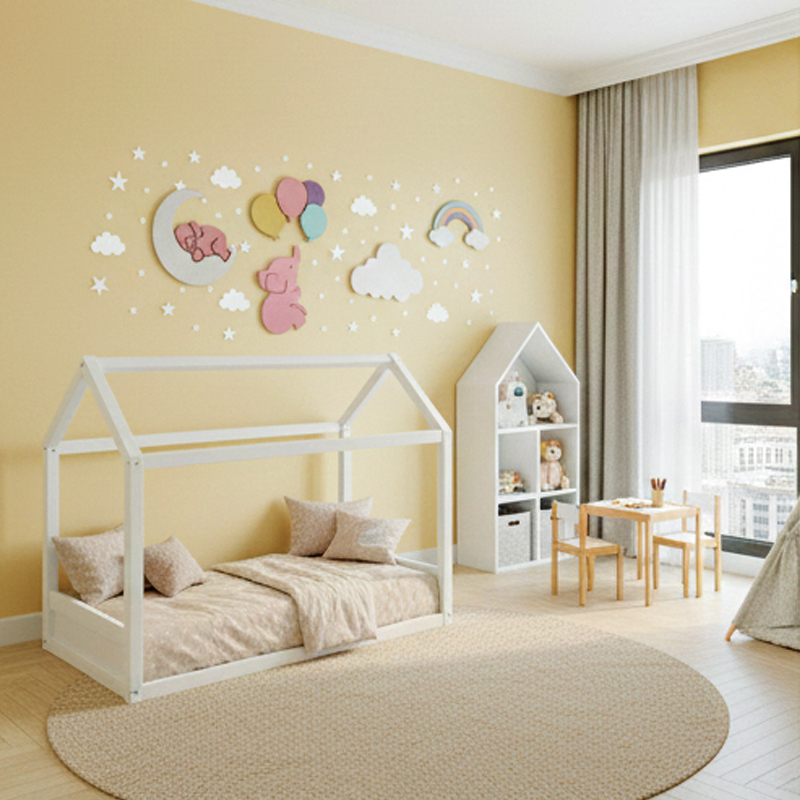 🐘🌈 ديكور الحائط - فيلة حالمة وقوس قزح لغرفة البنات