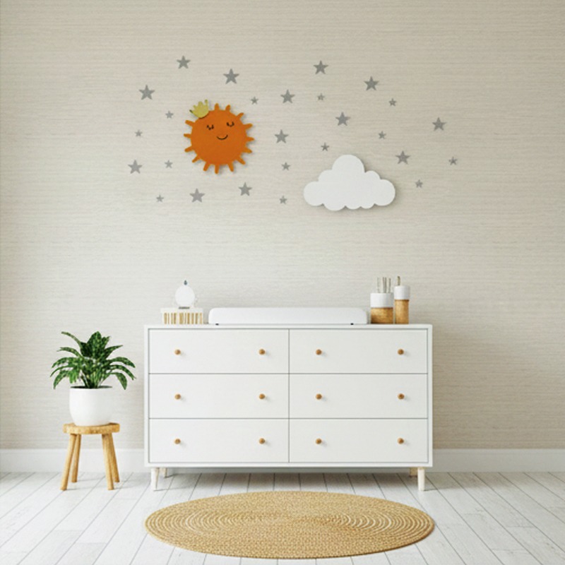 زينة حائطية للأطفال – الشمس والنجوم ☀️⭐