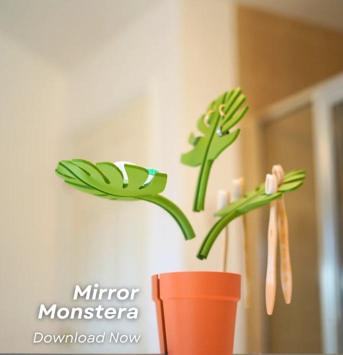 Mirror Monstera - Bathroom Organizer that Mounts to the Mirror