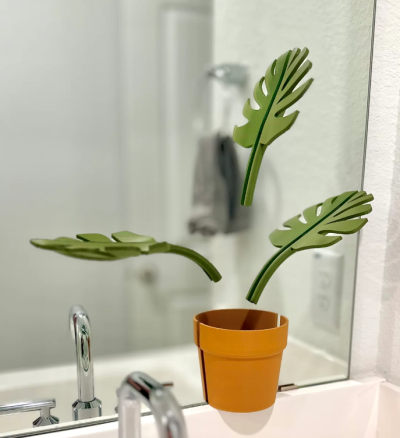 Mirror Monstera - Bathroom Organizer that Mounts to the Mirror