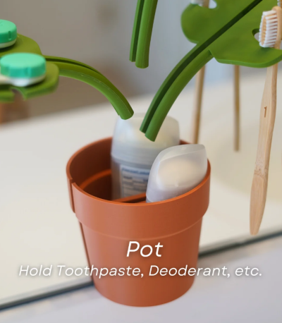 Mirror Monstera - Bathroom Organizer that Mounts to the Mirror