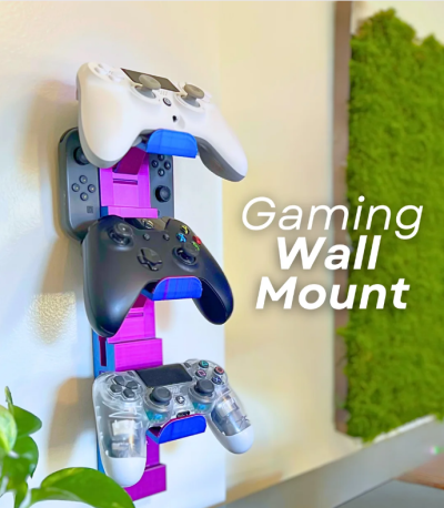 Wall Mounted Controller Holder - Print in Place Folding Bracket