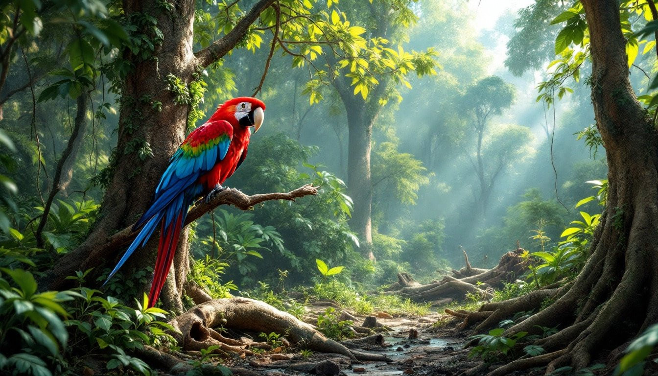 Où voir l'ara macao et les dangers de la déforestation sur sa reproduction