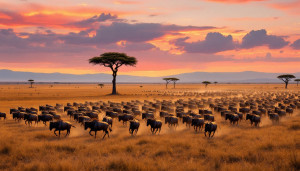 Suivre la grande migration des gnous en Afrique de l'Est