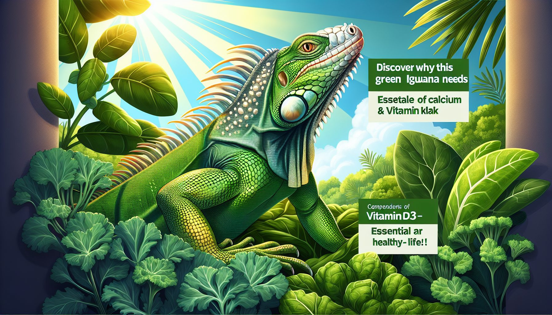 Iguane vert : l'importance du calcium et de la vitamine D3 pour sa santé