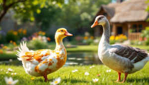Le Canard et l'Oie : Des Compagnons Inattendus et Sociables !