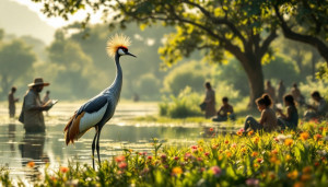 La grue couronnée : enjeux de protection et sensibilisation locales