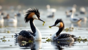 Identifier le grèbe huppé et ses parades aquatiques