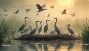 Le héron cendré : secrets de sa colonie et magie de son envol matinal
