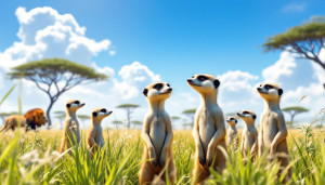 La vie en communauté des suricates : stratégies et dangers en savane