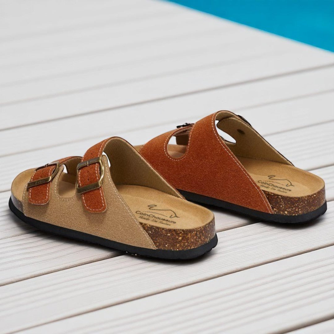 Sandales Arizona Premium - Daim Authentique Homme | Confort Ergonomique & Style Intemporel | Made in Morocco