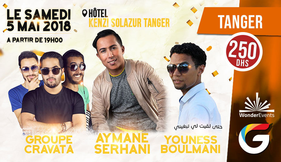 Soire musicale spciale avec AYMANE SERHANI, YOUNES BOULMANI, GROUPE CRAVATA et dautres artistes surprise  lhtel Kenzi Solazur Tanger - Guichet.com