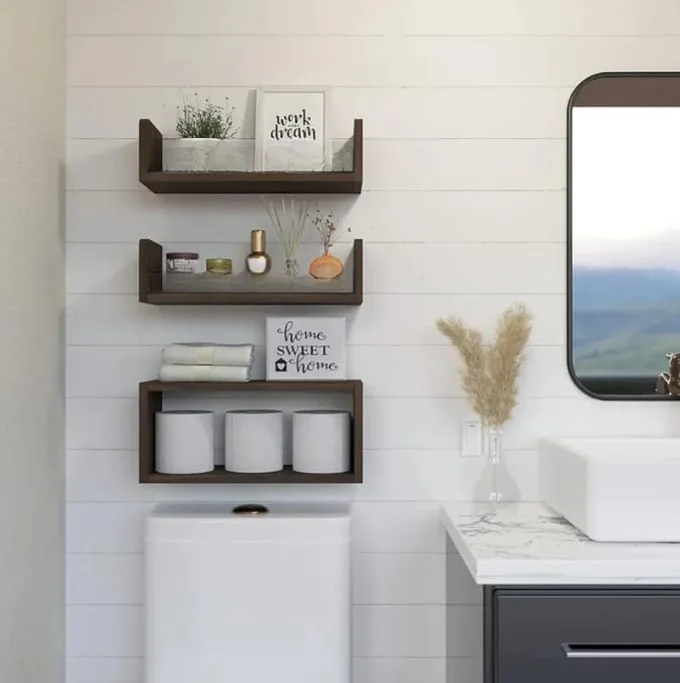 رفوف عائمة عملية وجميلة - تنظيم حمامك وديكورك بسهولة DANAWALL