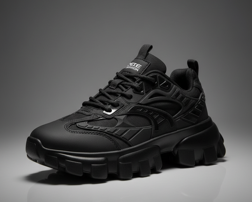 أحذية رياضية رجالية - أحذية رياضية سوداء أنيقة، أحذية كاجوال عصرية عالية الجودة، تسمح بمرور الهواء.  modeirra  أحذية رياضية رجالية - أحذية رياضية سوداء أنيقة، أحذية كاجوال عصرية عالية الجودة، تسمح بمرور الهواء.