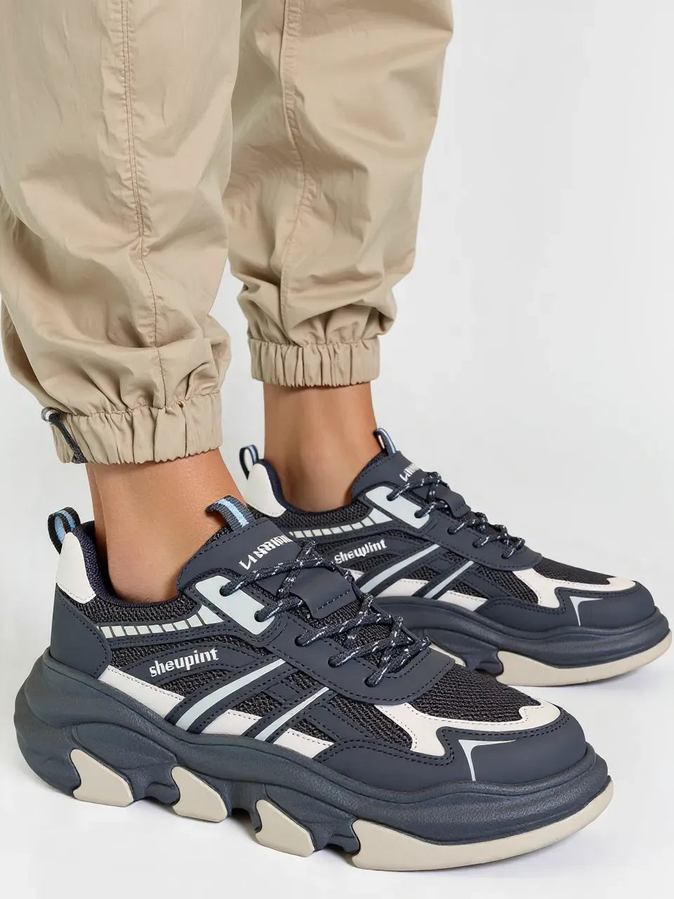 حذاء رجالي ذو نعل سميك لسنة 2025 - أحذية رياضية كاجوال شبكية قابلة للتنفس