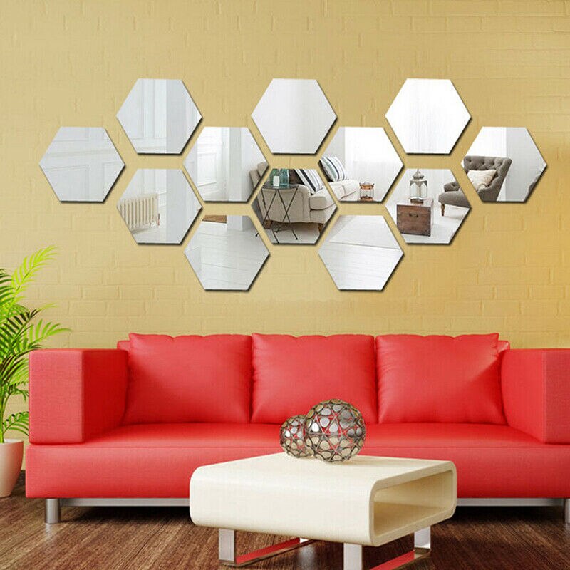✨ Miroir Décoratif Hexagonal Argenté
