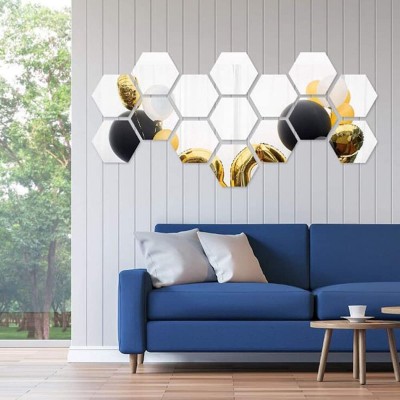✨ Miroir Décoratif Hexagonal Argenté