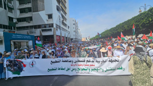 ضمن حراك عالمي ضد التجويع.. المغاربة يتظاهرون في مسيرة حاشدة بالرباط لإنقاذ غزة