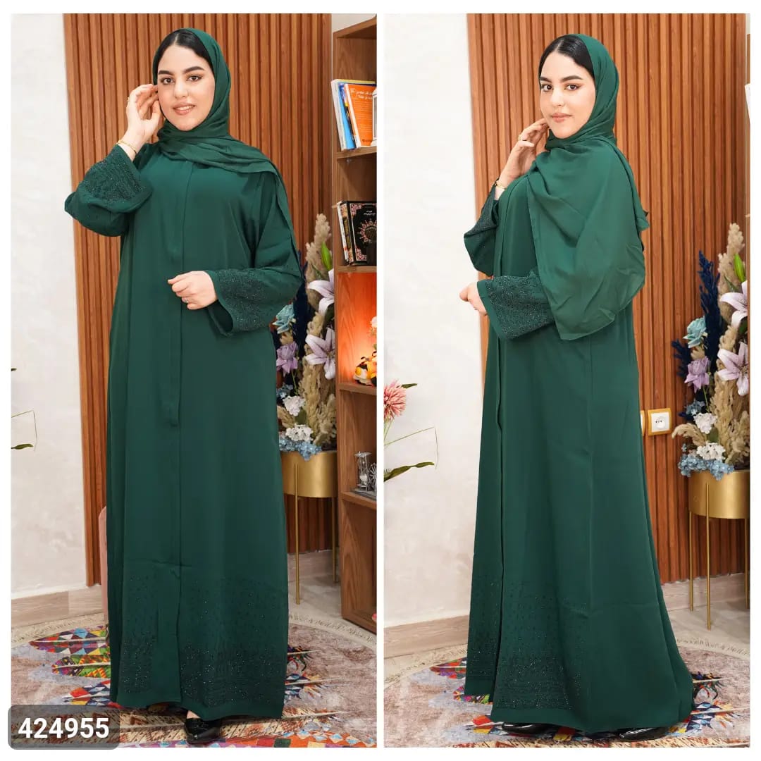 عباية ميساء إماراتية توب كريب الحجر كريستال