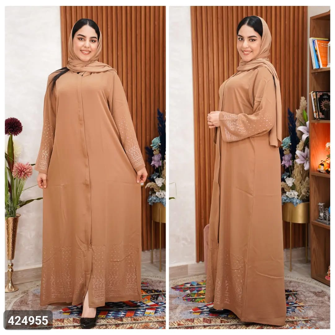 عباية ميساء إماراتية توب كريب الحجر كريستال