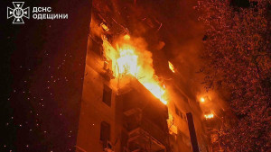 One person killed as Russia pounds Ukraine with 300 drones