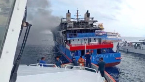 Hundreds rescued after Indonesia ferry catches fire