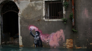 Banksy's Venice work 'The Migrant Child' removed for restoration