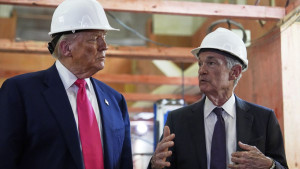 Watch Fed Chair Jerome Powell react to US President Donald Trump