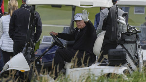 Trumps tees off in Scotland amid nationwide protests