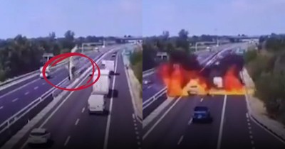 Les images impressionnantes d’un crash d’ULM sur une autoroute en Italie