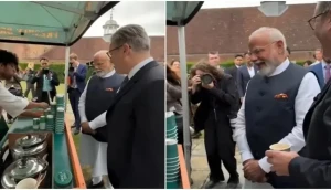 بالفيديو.. كوب شاي يسرق الأضواء من اتفاق تاريخي بين الهند وبريطانيا