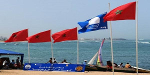 رفع اللواء الأزرق بشاطئ الدالية بإقليم الفحص-أنجرة