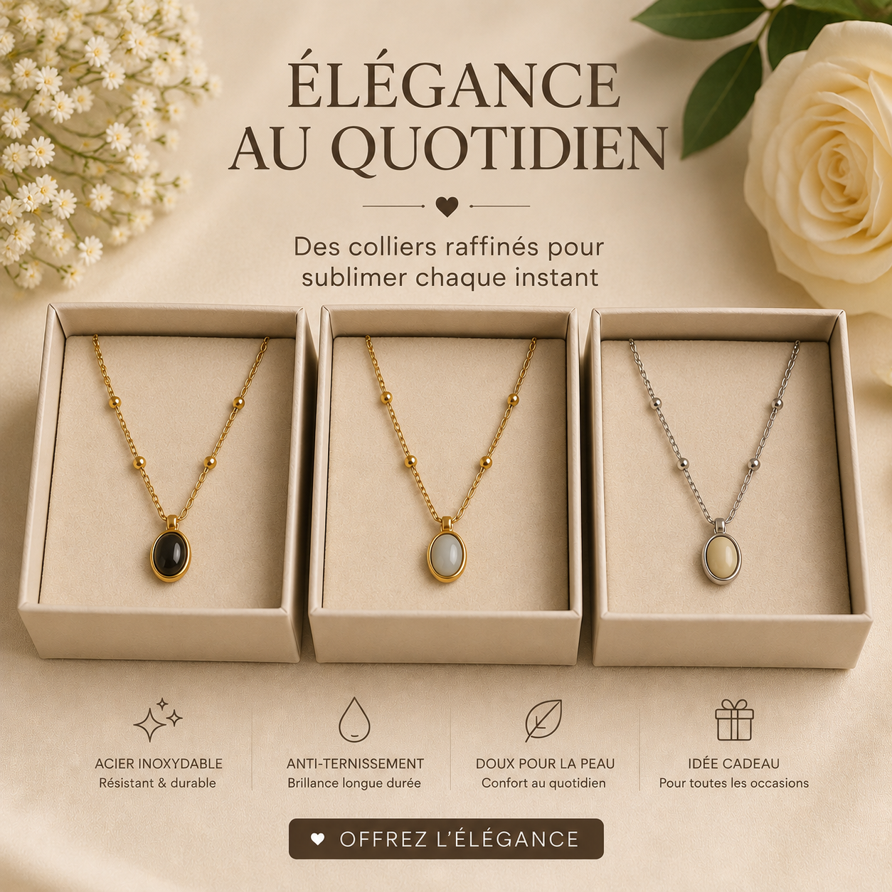 ✨ Colliers Élégance en Acier Inoxydable ✨