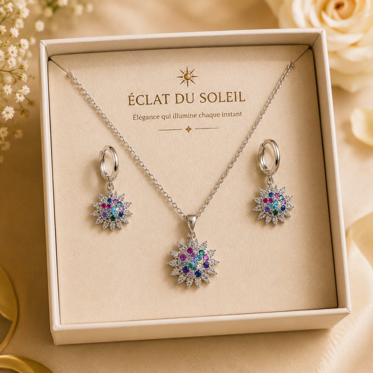 Coffret Bijoux Éclat du Soleil – Élégance Lumineuse
