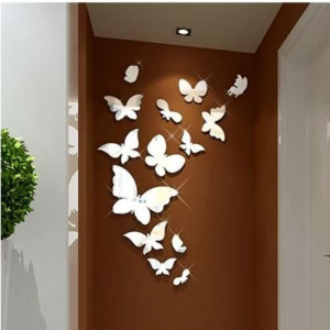 MIROIR ABDO PAPILLON ARGENTE 14 pcs