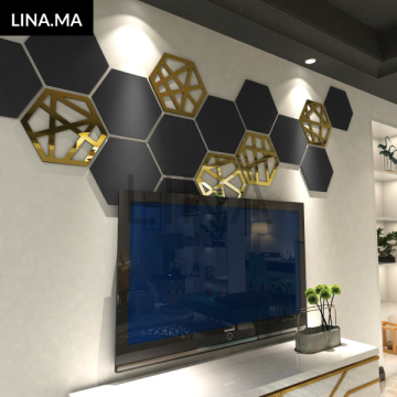 15 décoration Hexagon noir et doré