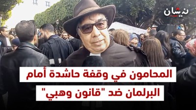 المحامون في وقفة حاشدة أمام البرلمان ضد “قانون وهبي”