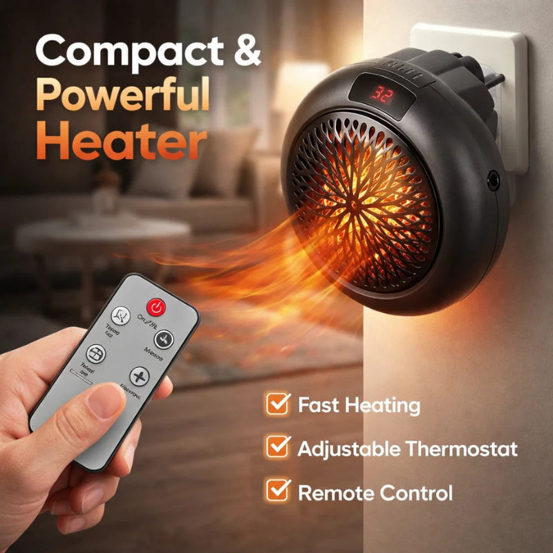 سخان جداري 900 واط مع جهاز تحكم - تدفئة فورية واقتصادية جداً