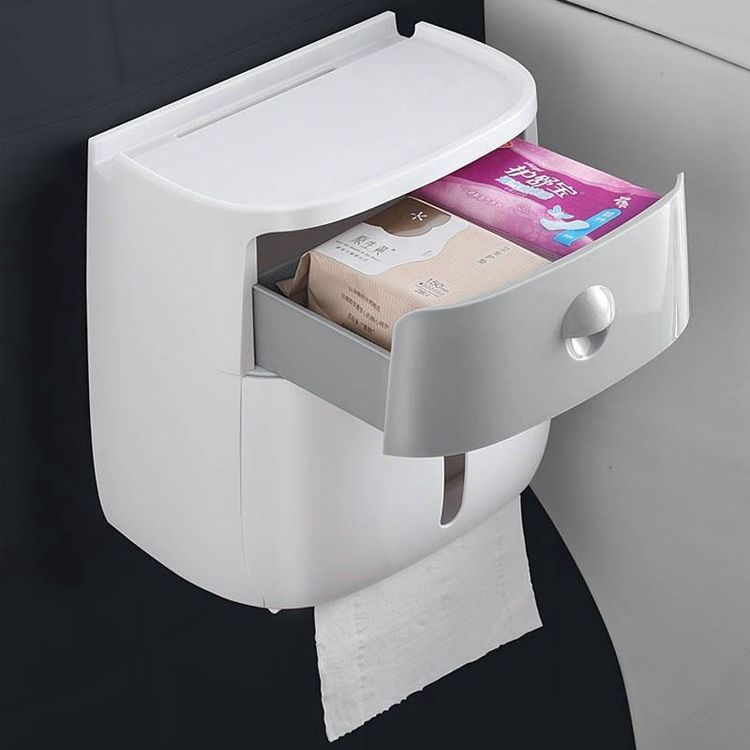 حامل ورق تواليت جداري أنيق مقاوم للماء بتصميم عصري