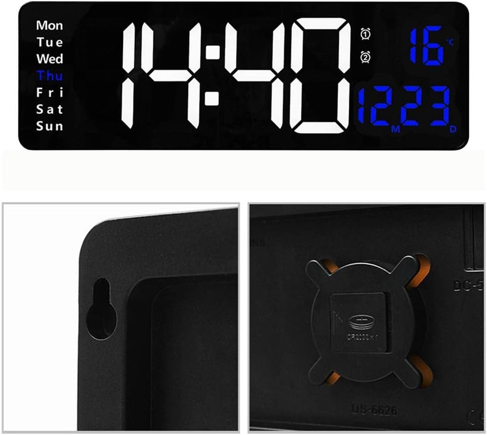 ساعة رقمية ذكية - متعدد الوظائف بشاشة LED واضحة وسهلة القراءة