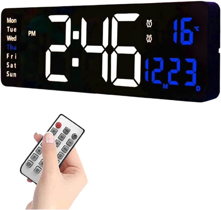 ساعة رقمية ذكية - متعدد الوظائف بشاشة LED واضحة وسهلة القراءة