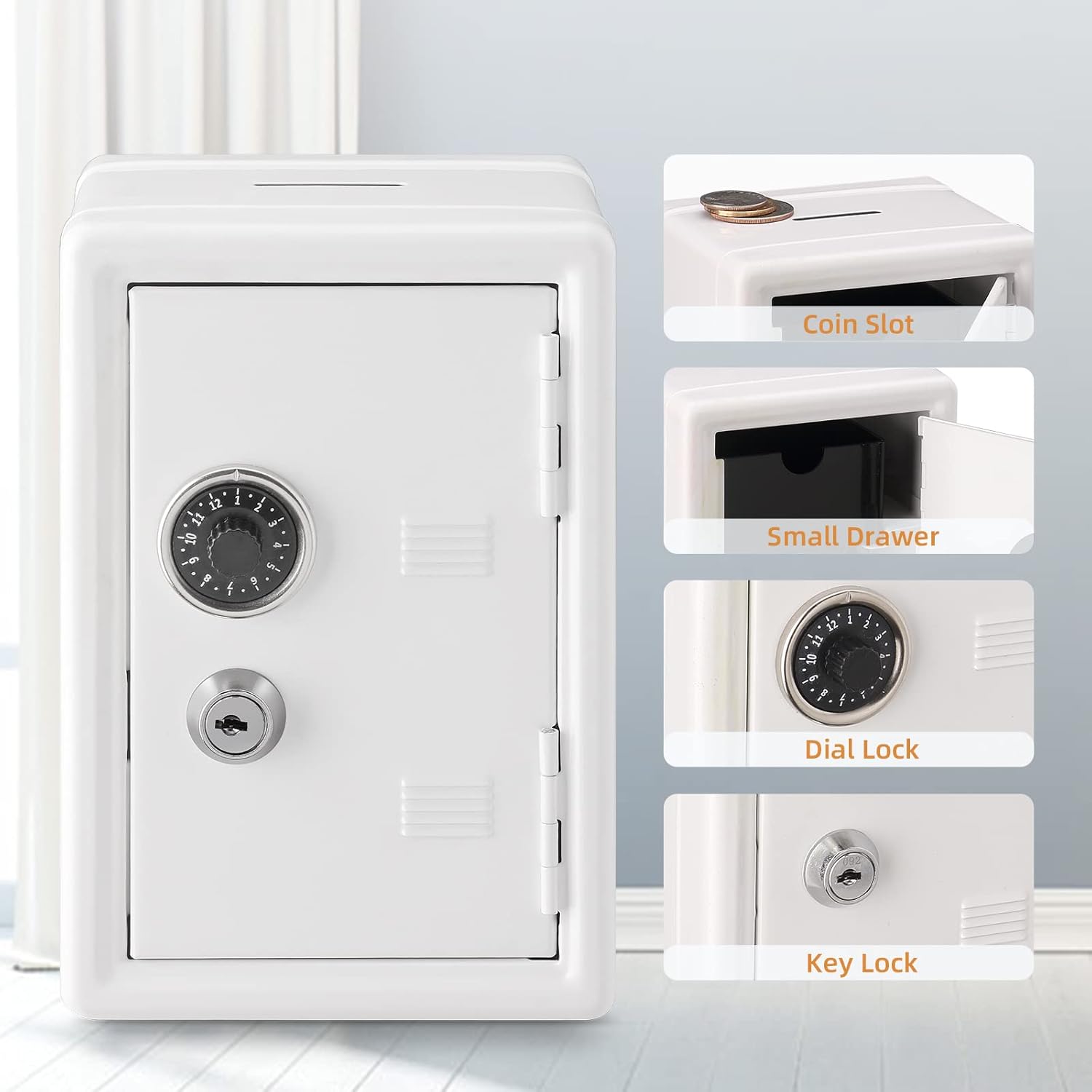 صندوق تخزين صغير آمن للمجوهرات والنقود بتصميم أنيق