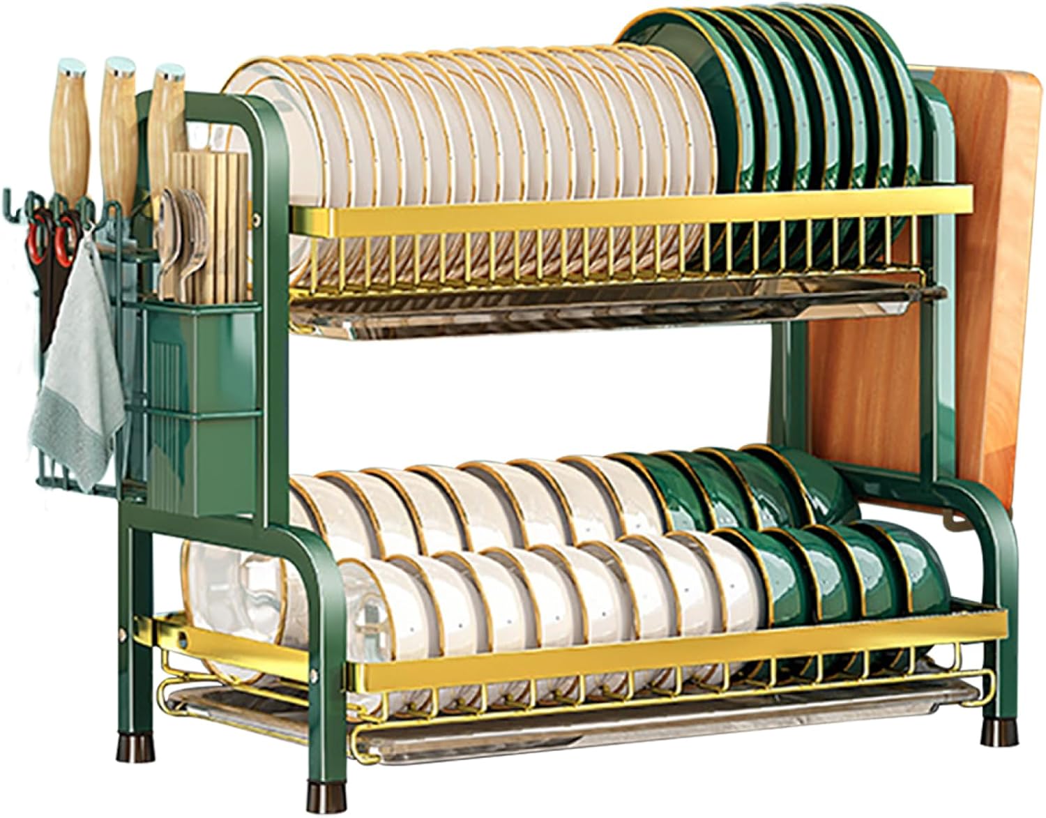 مصفاة أطباق فاخرة مقاومة للصدأ بتصميم عصري وسعة تخزين كبيرة