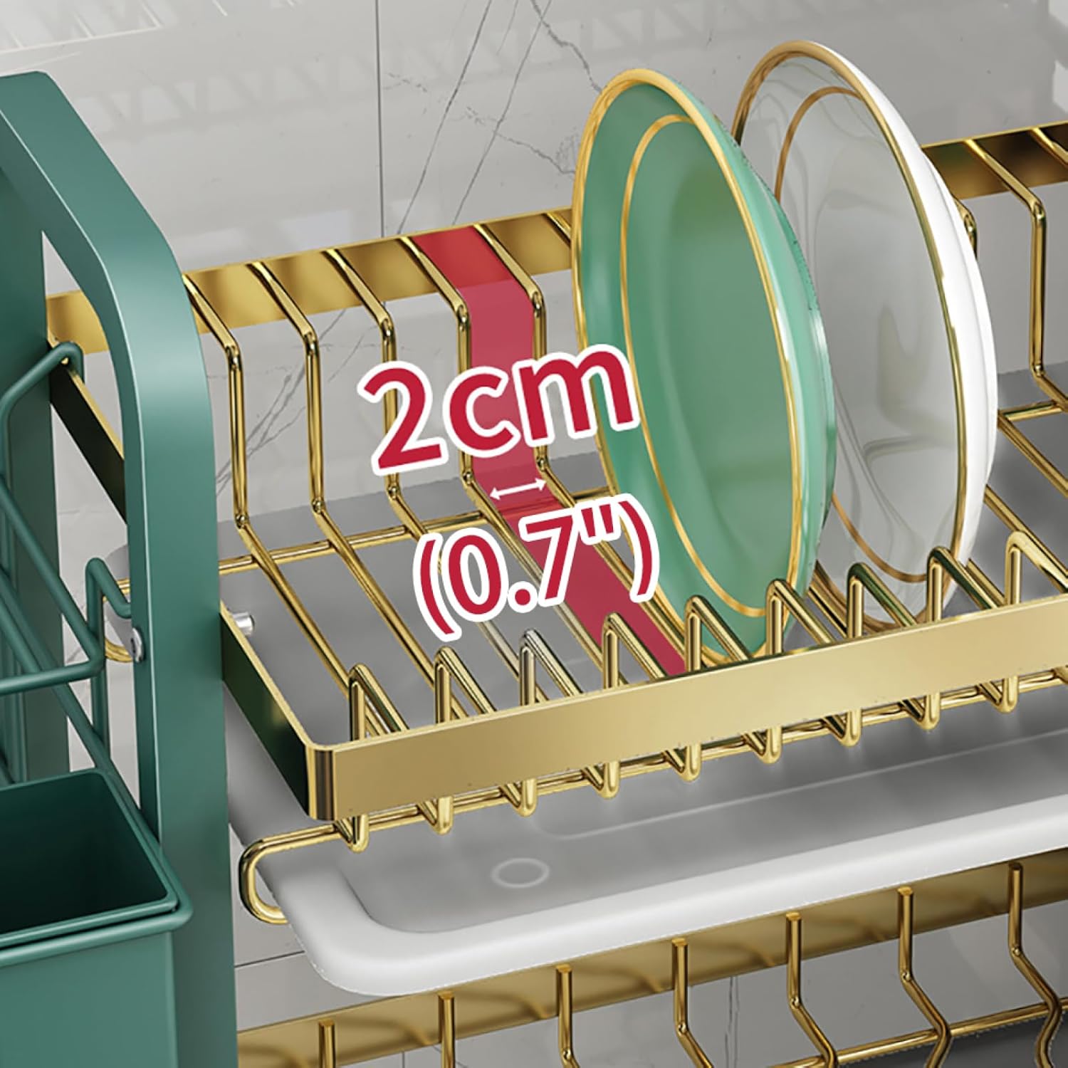 مصفاة أطباق فاخرة مقاومة للصدأ بتصميم عصري وسعة تخزين كبيرة