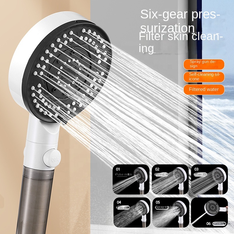 رأس دش عالي الضغط مع فلتر قطني ضد الكلس والشوائب 6×1