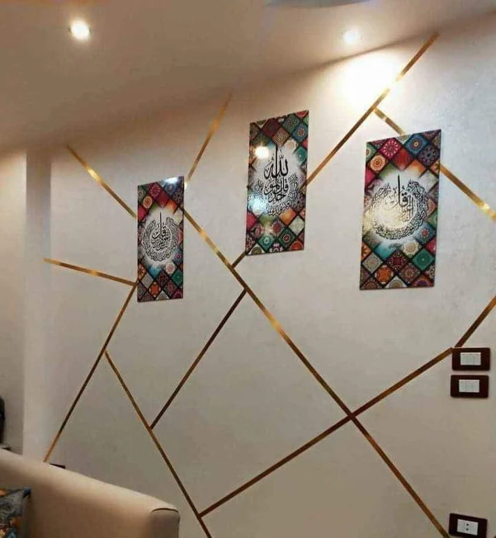 شريط تزيين ذهبي للجدران والخزائن 50 متر 2 سم تركيب سريع